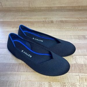 Rothy's Round Toe Slip On Black Solid size 6.5 excellent condition